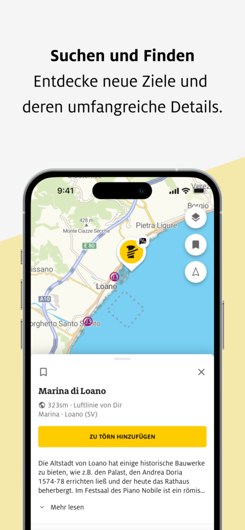 Die Seekarte der ADAC Skipper App