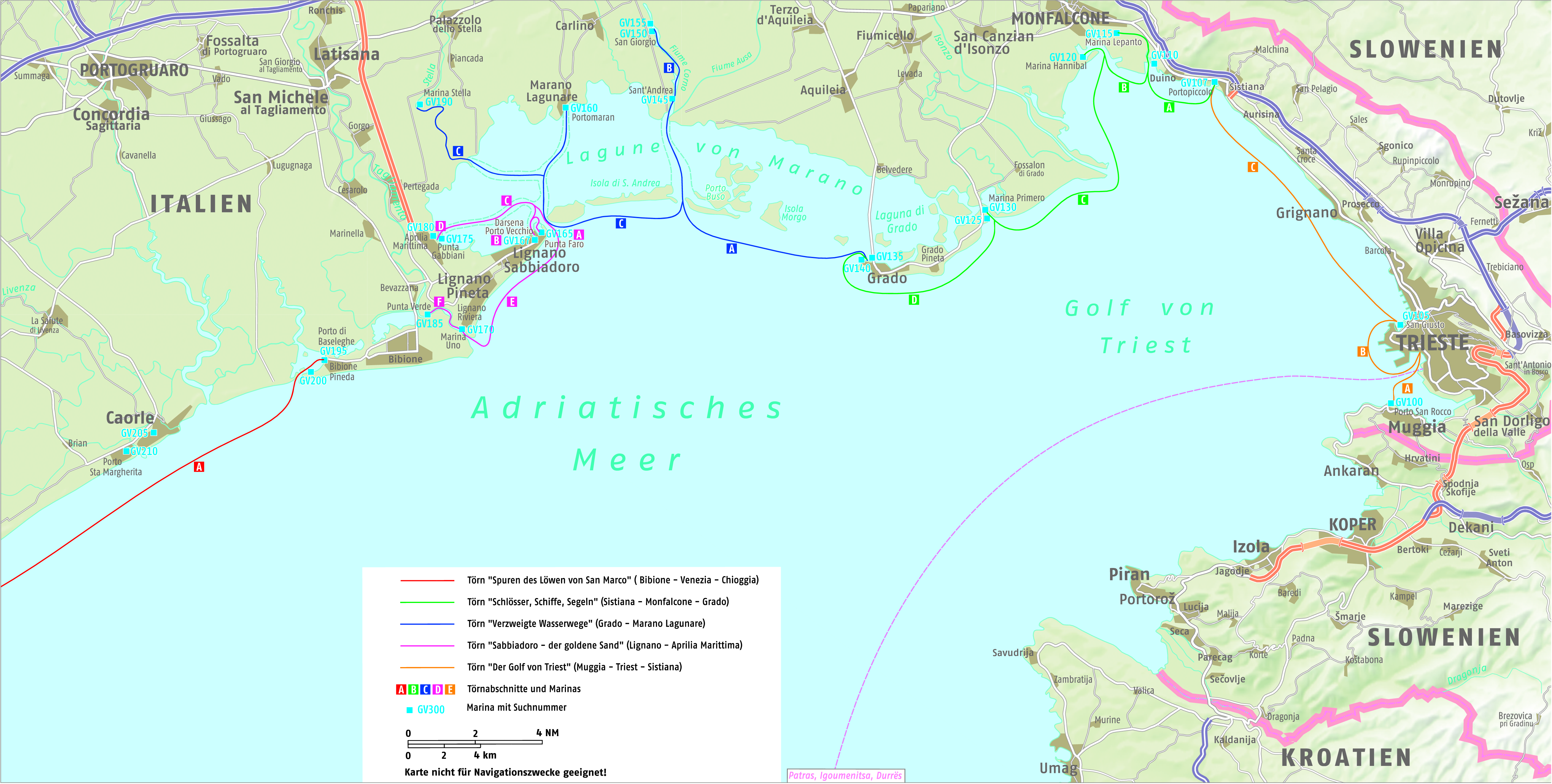 Törnplanung Golf von Venedig Ost