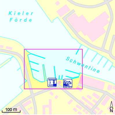 Karte Marina Sporthafen Kiel-Wellingdorf