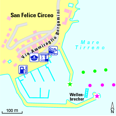 Karte Marina Porto Turistico San Felice Circeo