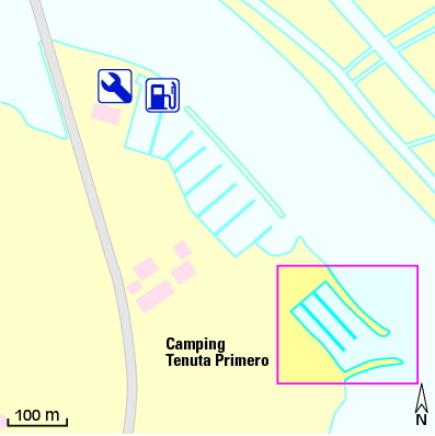Karte Marina Porto del Campeggio Tenuta Primero