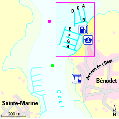 Karte Marina Bénodet Marina