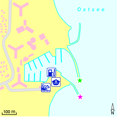 Karte Marina Yachthafen Damp