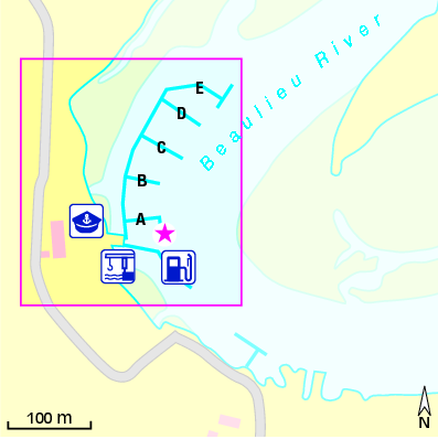 Karte Marina Buckler’s Hard Yacht Harbour