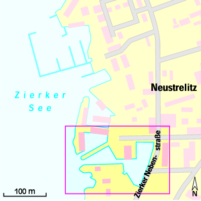 Karte Marina Stadthafen Neustrelitz