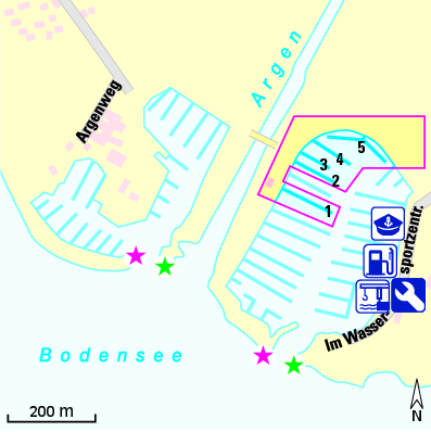 Karte Marina Motor Yacht Club Obersee  e.V.