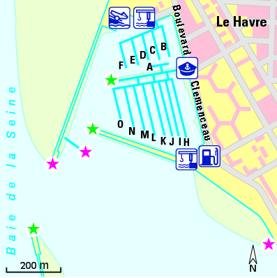 Karte Marina Port du Havre Plaisance