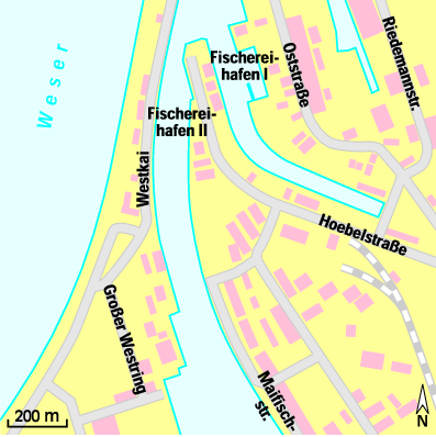 Karte Marina Fischereihafen Bremerhaven/Schaufenster Fischereihafen