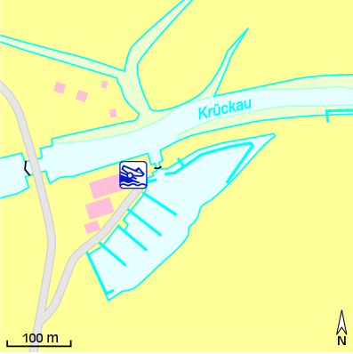 Karte Marina Yachthafenvereinigung Krückaumündung e.V.