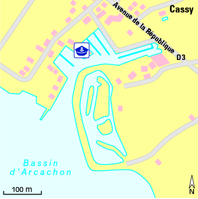 Karte Marina Ports de Cassy et Vieux Port de Taussat