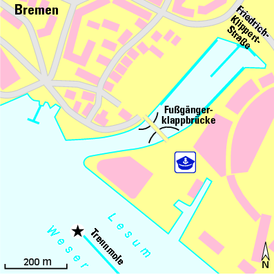 Karte Marina Vegesacker Hafen