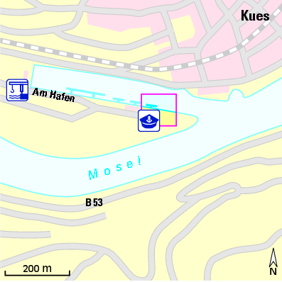 Karte Marina Campingplatz Kueser-Werth