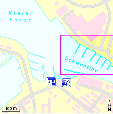 Karte Marina Sporthafen Kiel-Dietrichsdorf