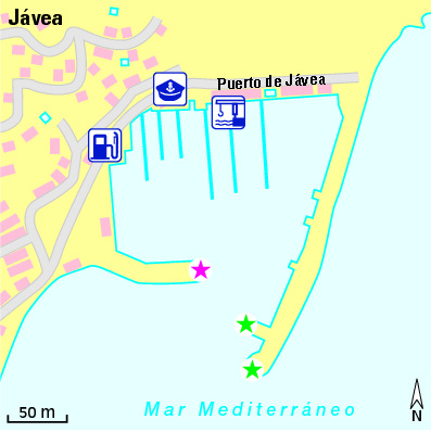 Karte Marina Club Náutico Jávea