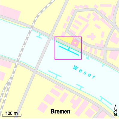 Karte Marina Landesverband Motorbootsport Bremen e.V. – Marina Bremen