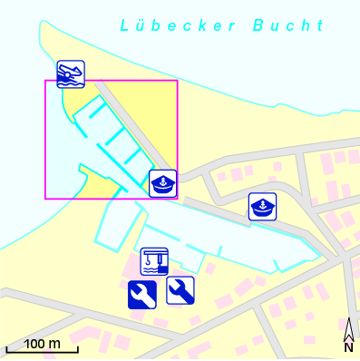 Karte Marina Segler-Verein Niendorf Ostsee