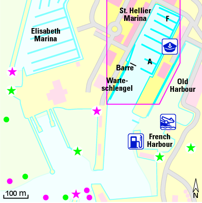 Karte Marina St. Helier Marina