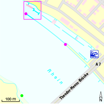 Karte Marina Yachthafen Düsseldorfer Kanu-Club e.V.