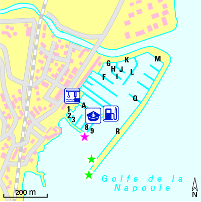 Karte Marina Port la Napoule