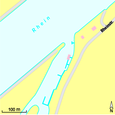 Karte Marina Yachtclub Oberrhein Karlsruhe