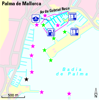 Karte Marina Real Club Nautico de Palma