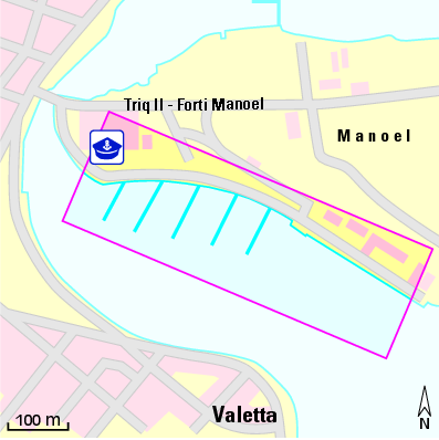 Karte Marina Manoel Island Marina