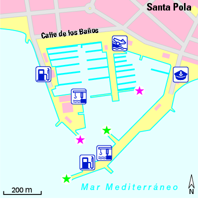 Karte Marina Club Nàutico Santa Pola