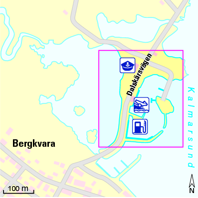 Karte Marina Bergkvara Gasthamn