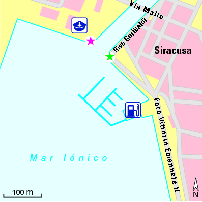 Karte Marina Siracusa Marina Yachting