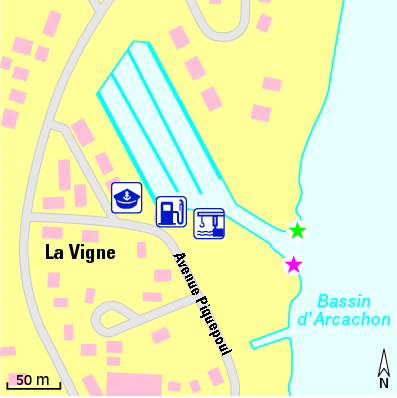 Karte Marina Port de Plaisance de la Vigne