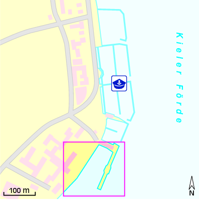 Karte Marina Sporthafen Blücherbrücke