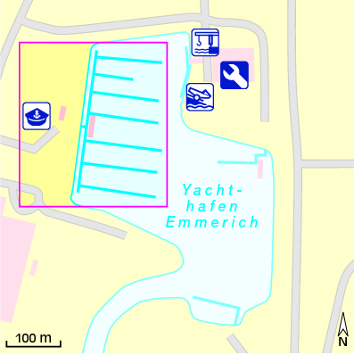 Karte Marina Yachthafen Emmerich