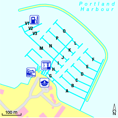 Karte Marina Portland Marina