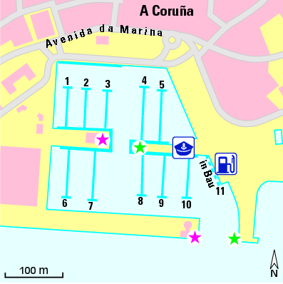 Karte Marina Dársena Deportiva de La Coruña