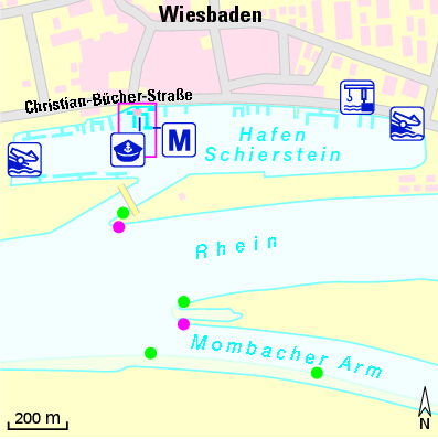 Karte Marina Wiesbadener Yachtclub e.V.