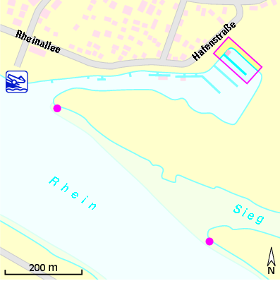 Karte Marina Yacht-Club Pirat Niederkassel e.V.