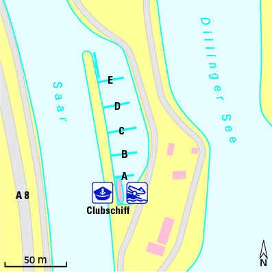 Karte Marina Yacht- und Wassersportclub Dillingen e.V.