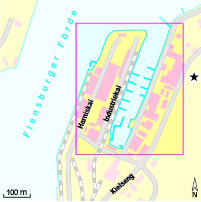 Karte Marina WSF Flensburg Industriehafen