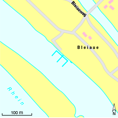 Karte Marina Hafen Gustavsburg, Wassersportfreunde Bleiaue