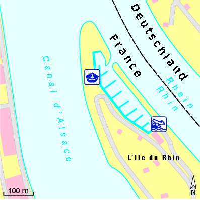 Karte Marina Port de Plaisance de l’ Île du Rhin