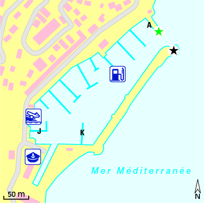Karte Marina Port de Villefranche-Darse
