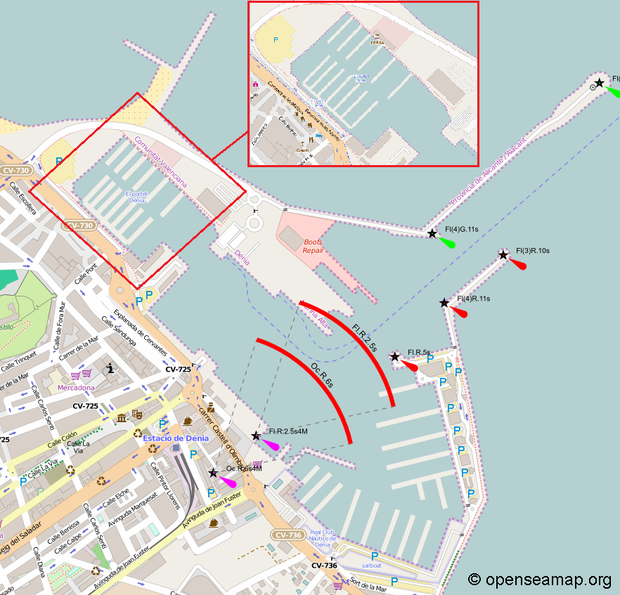 Karte Marina El Portet Denia Marina