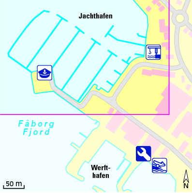 Karte Marina Faaborg Lystbådehavn