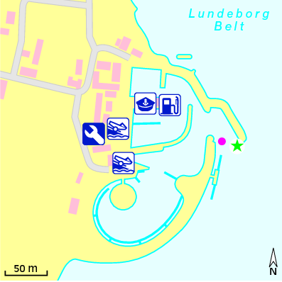 Karte Marina Lundeborg Havn