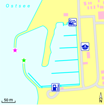 Karte Marina Gedser Lystbådehavn