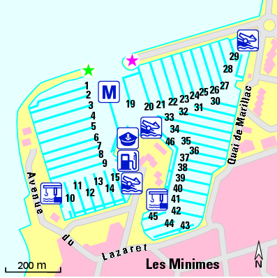 Karte Marina Port des Minimes