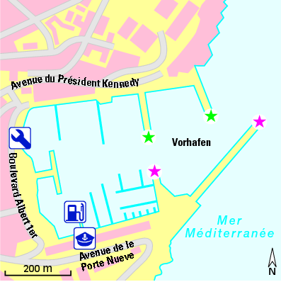 Karte Marina Le Port Hercule