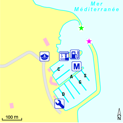 Karte Marina Port de Campoloro Taverna