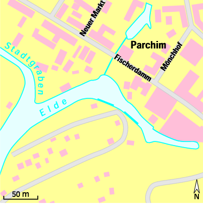 Karte Marina Wasserwanderrastplatz Fischerdamm