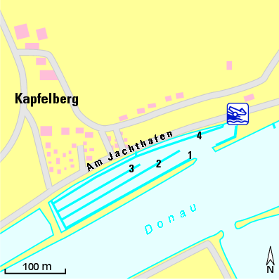 Karte Marina Hafen Donautal